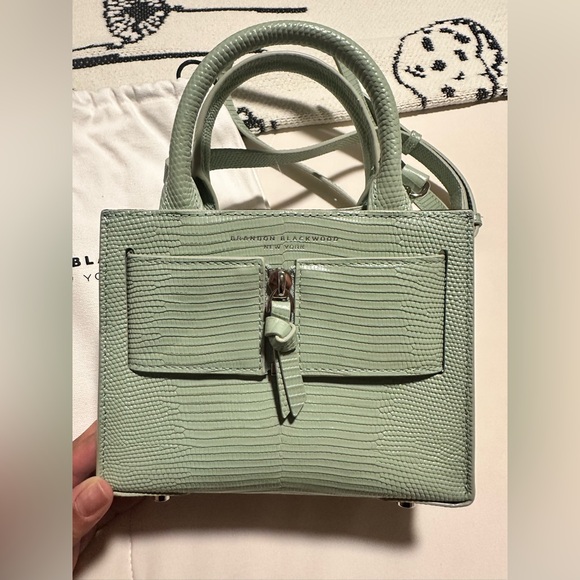 NWT Brandon Blackwood Kuei Green Lizard Print Bag🦎 - Picture 7 of 14